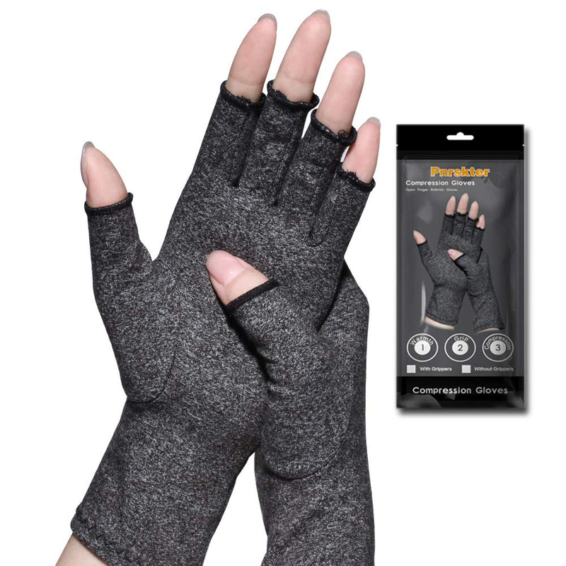 [Australia] - Arthritis Gloves,New Material, Compression for Arthritis Pain Relief Rheumatoid Osteoarthritis and Carpal Tunnel, Premium Compression & Fingerless Gloves (Dark Gray, M) Dark Gray Medium (Pack of 1) 