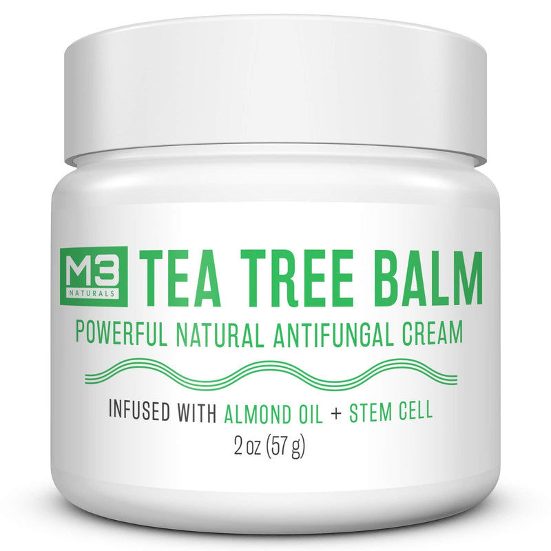 [Australia] - M3 Naturals Natural Tea Tree Balm Infused with Almond Oil and Stem Cell Powerful Skin Balm for Athletes Foot Skin Irritation and Anti-Itch Relief 2 oz 