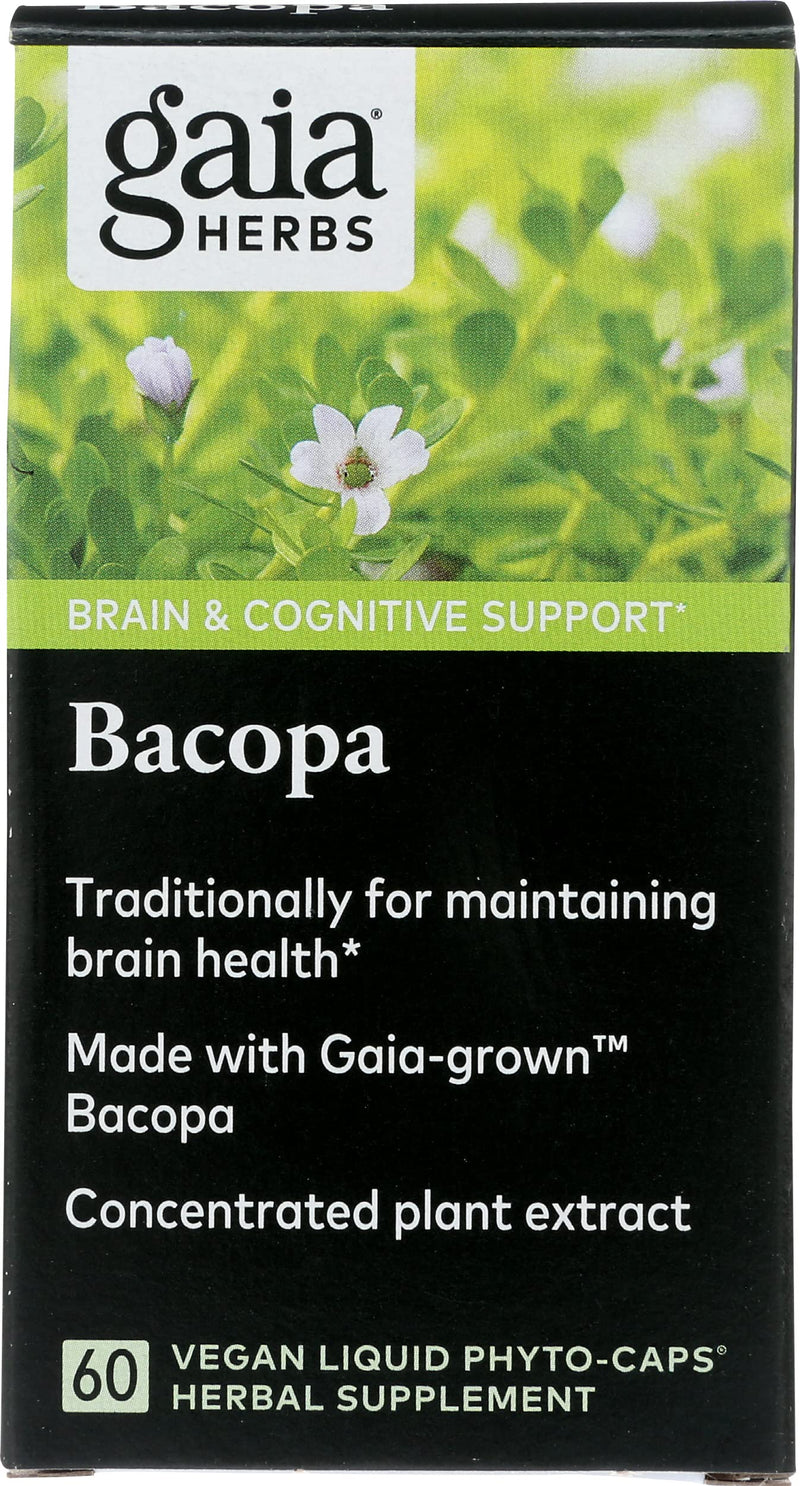 [Australia] - Gaia Herbs Bacopa - Brain and Cognitive Support Herbal Supplement - Made with Bacopa (Bacopa Monnieri) to Help Support a Thriving Mind - 60 Vegan Liquid Phyto-Capsules (Up to 60-Day Supply) 