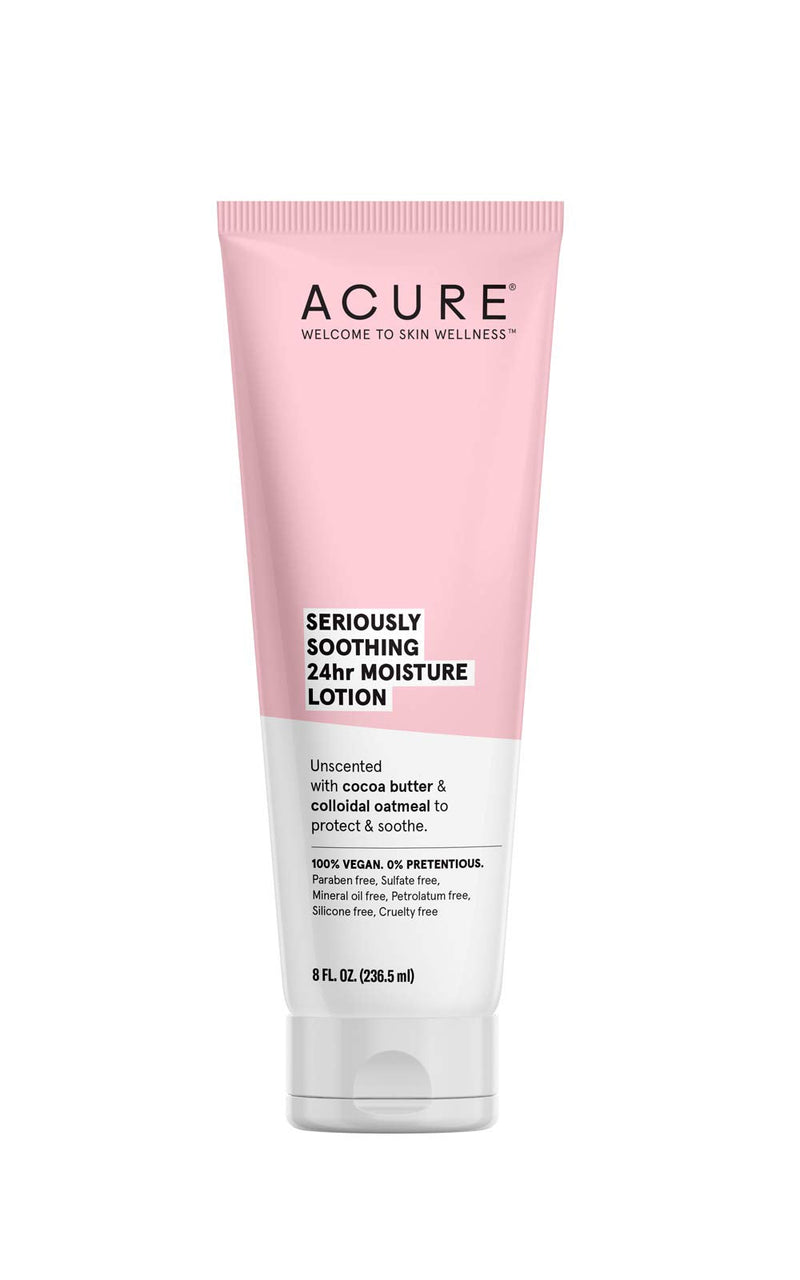 [Australia] - Acure Seriously Soothing 24HR Moisture Lotion 100% Vegan Cocoa Butter & Colloidal Oatmeal, Unscented, 8 Fl Oz 