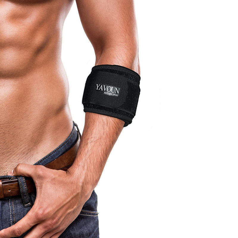 [Australia] - Tennis Elbow Brace Tendonitis Treatment, Adjustable Elbow Strap Support Brace - Acupressure Elbow Brace, Provides Comfortable Compression for Elbow Pain Relief （Black, S-M) Black Small/Medium (Pack of 1) 