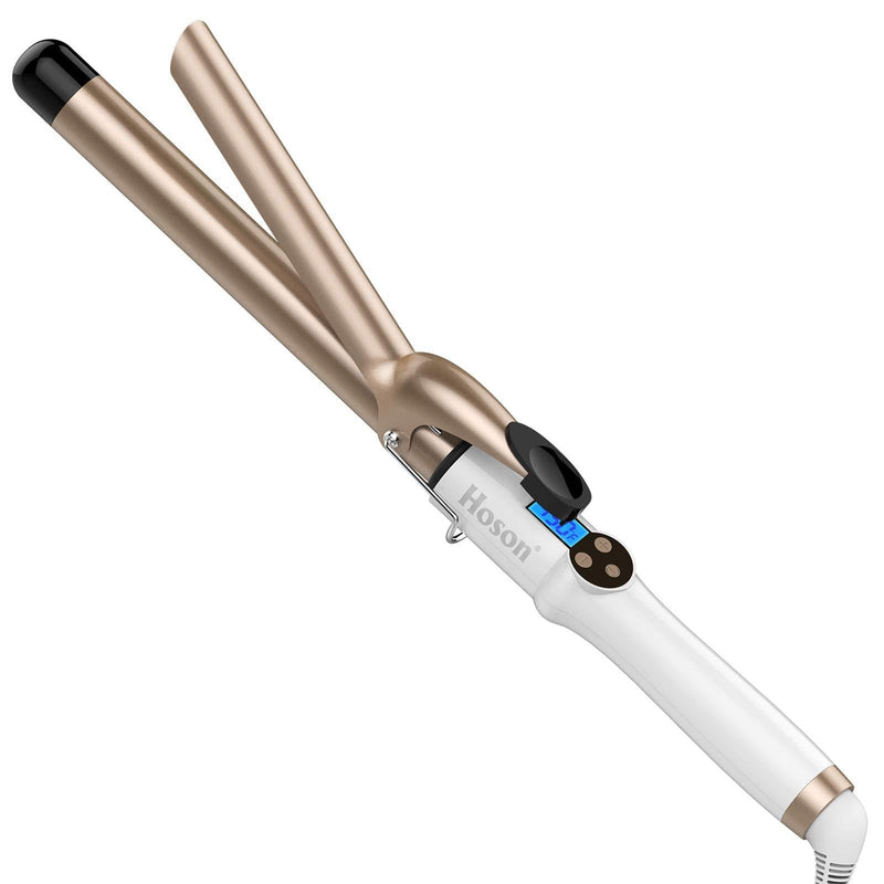 [Australia] - Hoson 1 Inch Curling Iron Professional Ceramic Tourmaline Coating Barrel Hair Curler, LCD Display with 9 Heat Setting(225°F to 450°F for All Hair Types, Glove Include) 