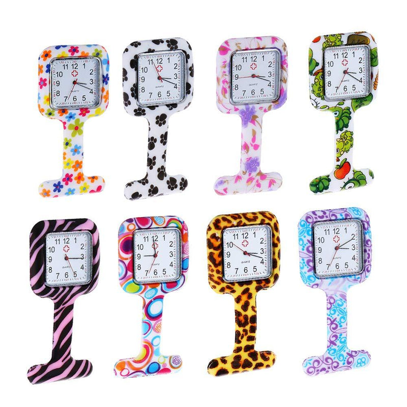 [Australia] - Weicam Square Silicone Nurse Doctor Wholesale Pin-on Brooch Watch Pocket Watches Pack of 8 