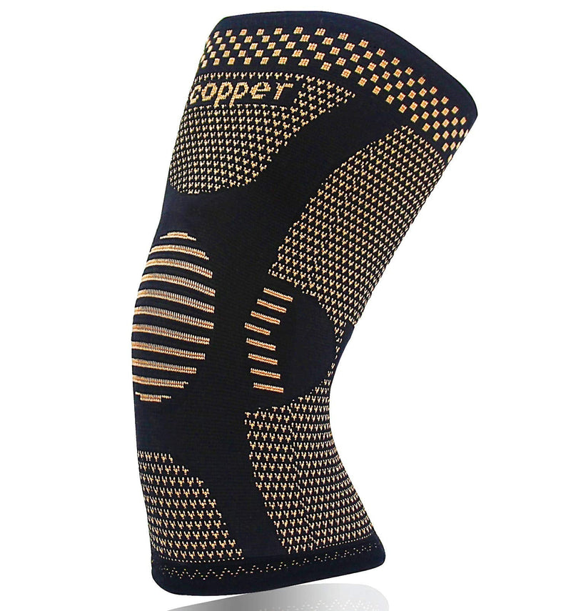 [Australia] - Copper Knee Brace for Arthritis Pain and Support-Copper Knee Sleeve Compression for Sports, Workout, Knee Pain Relief-Single(M) Tan Medium (Pack of 1) 