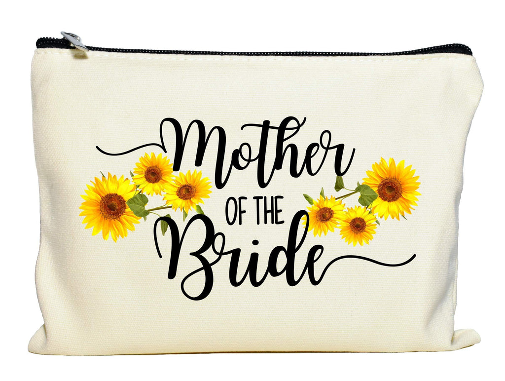 [Australia] - Mother Of The Bride Gift, Sunflower Makeup Bag, Bridal Party Gift, Mother of the Bride Clutch Bag, Cosmetic Pouch for Bride's Mother, Sunflower Wedding Gift 