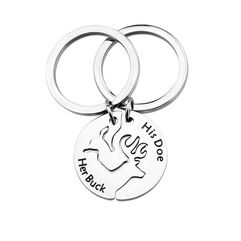 [Australia] - TGBJE Her Buck His Doe Keychain Set Couple Gift His and Hers Set Matching Keychains 