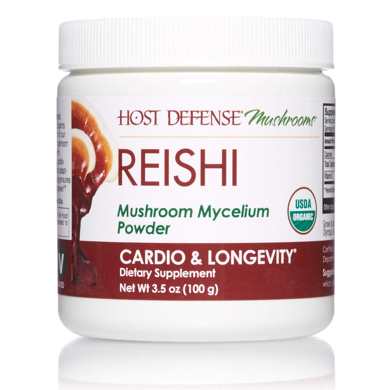 [Australia] - Host Defense, Reishi Mushroom Powder, Supports Energy, Cardiovascular Health and Stress Response, Mushroom Supplement, 3.5 oz, Plain 