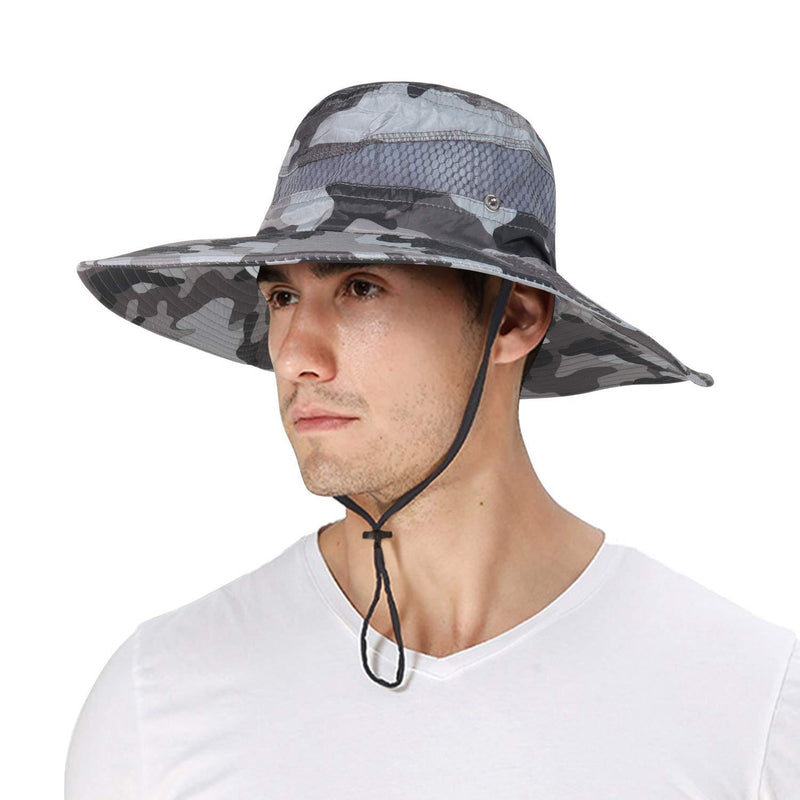 [Australia] - DOCILA Camo Boonie Bucket Hat for Men Women Military Style Outdoor Fishing Safari Hunting Fisherman Sun Caps Grey 