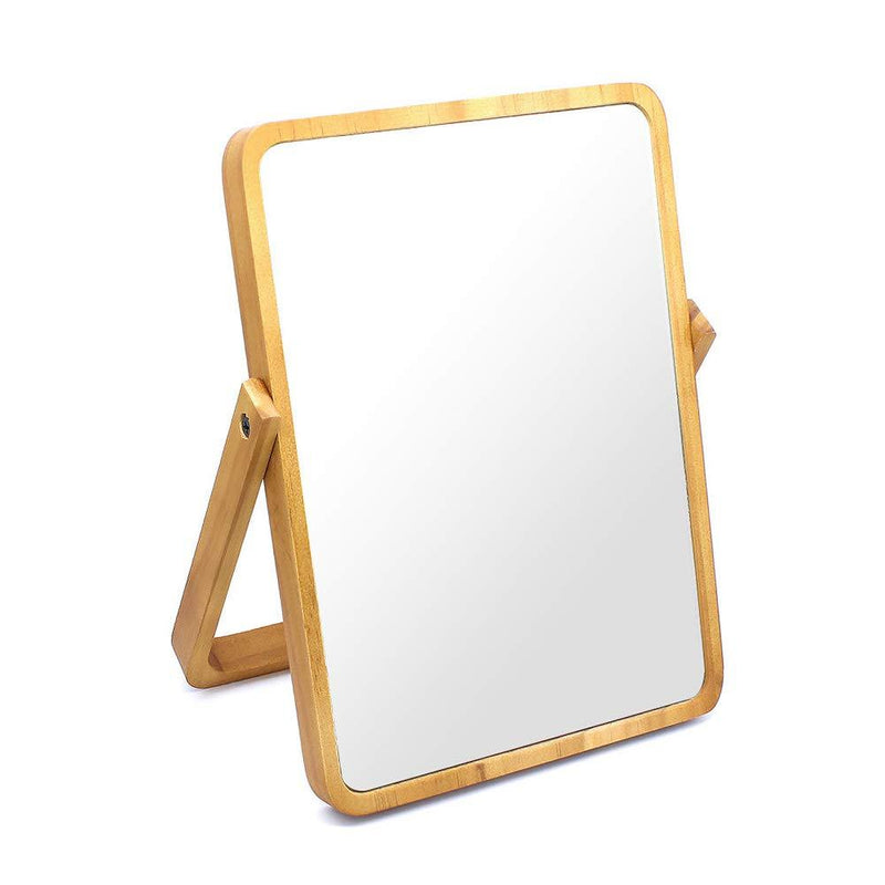 [Australia] - Buwico Rectangle Standing Vanity Makeup Mirror Cosmetic Mirror Table Mirror with Wood Frame and Stand Mirror for hanging 