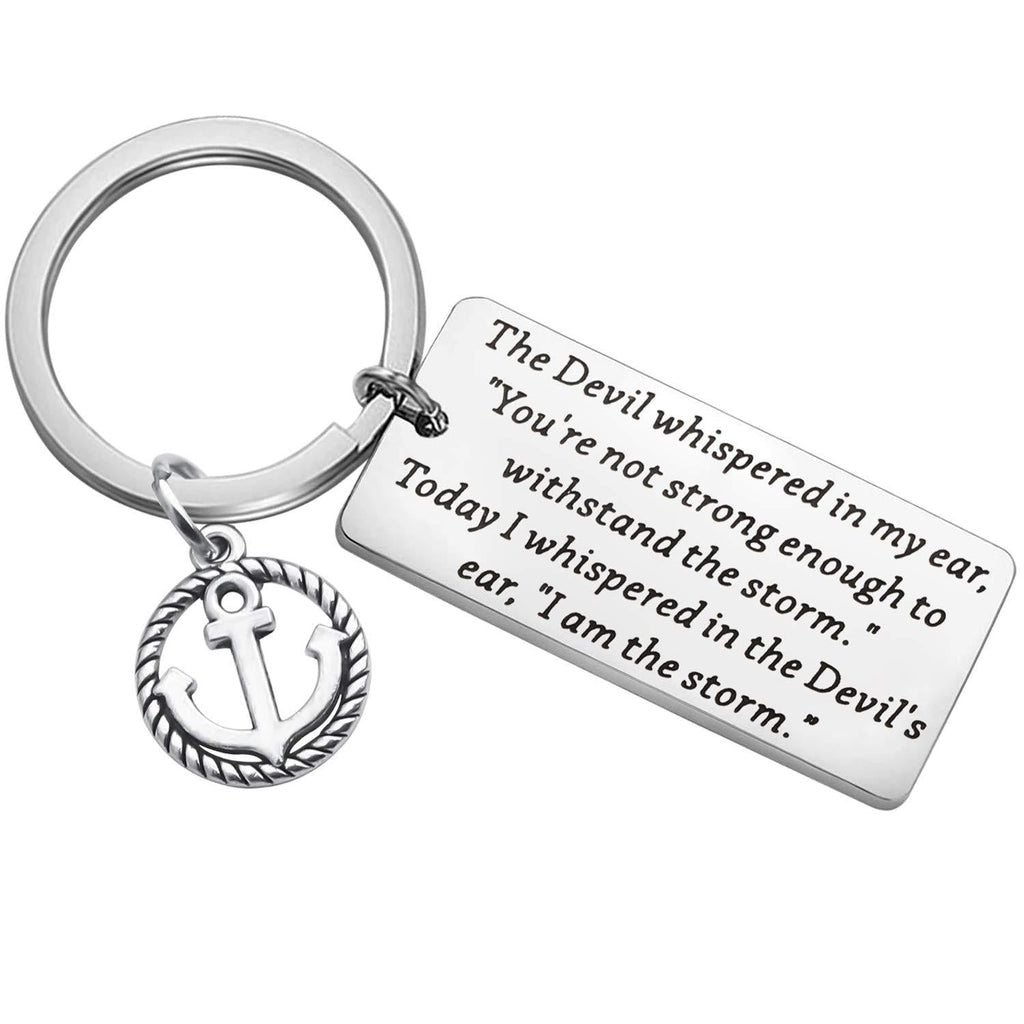 [Australia] - FUSTMW Inspirational Gifts I Am The Storm Keychain Motivating Jewelry Encouragement Gift silver 