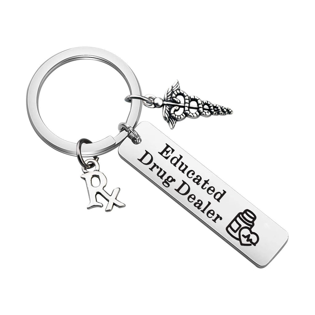 [Australia] - Lywjyb Birdgot Pharmacist Gift RX Gift Funny Pharmacy Student Gift Pharmacy Shool Graduation Gift Educated Drug Dealer Pharmacist Keychain Pharmacist Graduation Gift 