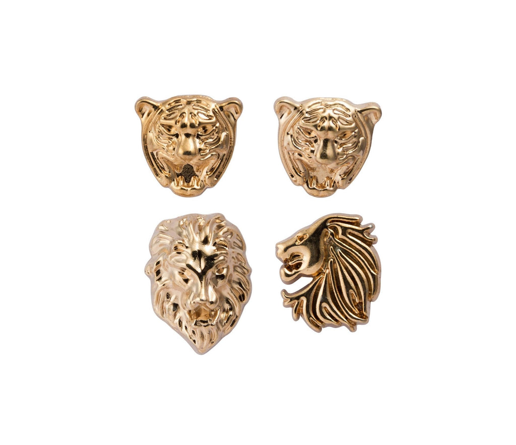 [Australia] - Knighthood Set of Lion Tiger and Jaguar Lapel Pin Badge Coat Suit Collar Accessories Brooch for Men 