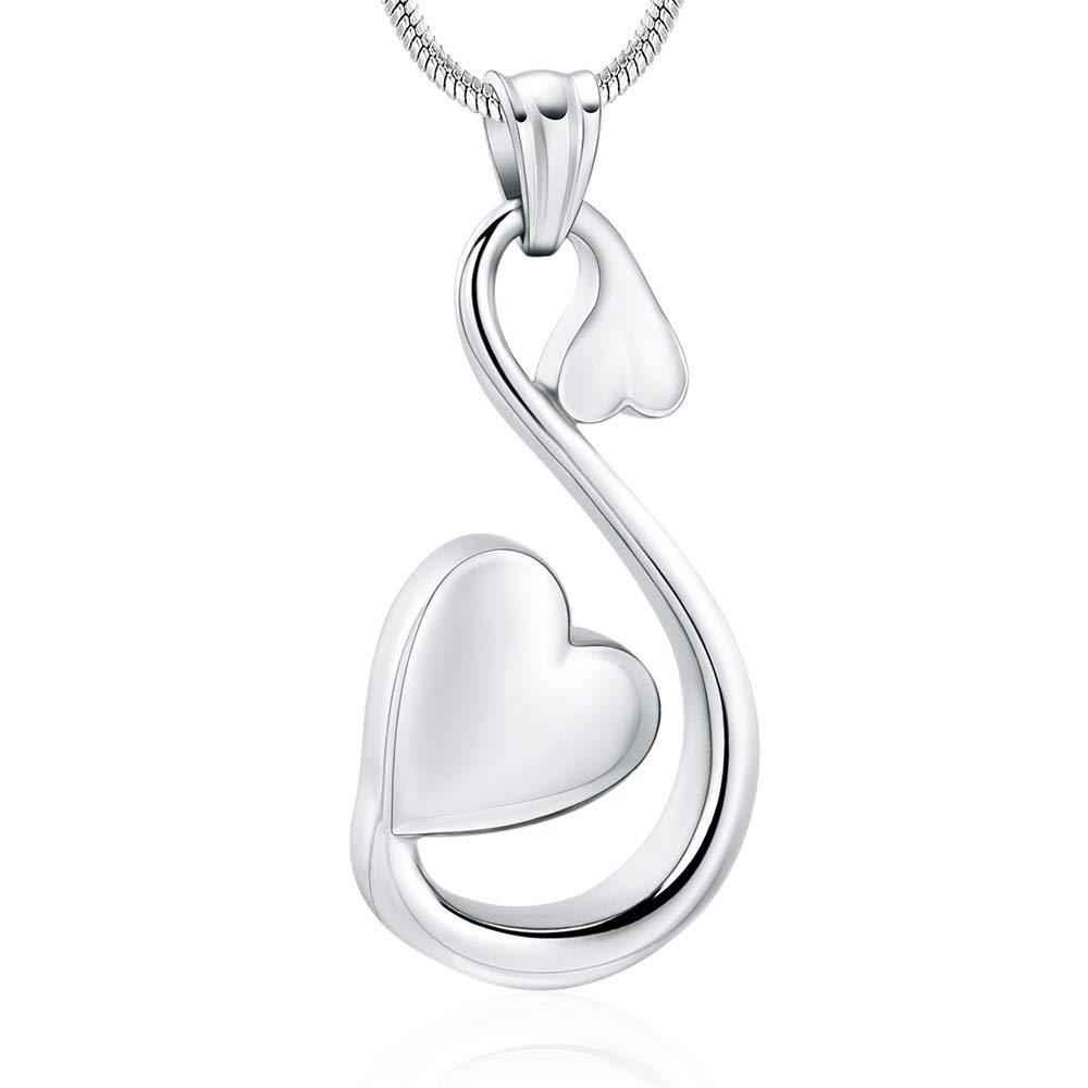 [Australia] - mingkejw Cremation Jewelry for Ashes Infinity Heart Urn Necklaces Keepsake Memorial Lockets Pendants for Human Ashes Holder for Women Men Silver 