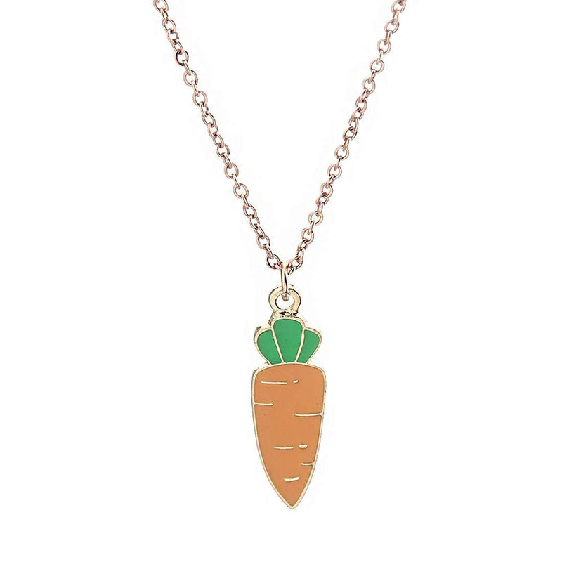 [Australia] - CHOORO Carrot Pendant Necklace Vegan Necklace Jewelry Vegetarian Gift Carrot Lover Gift Carrot Necklace 