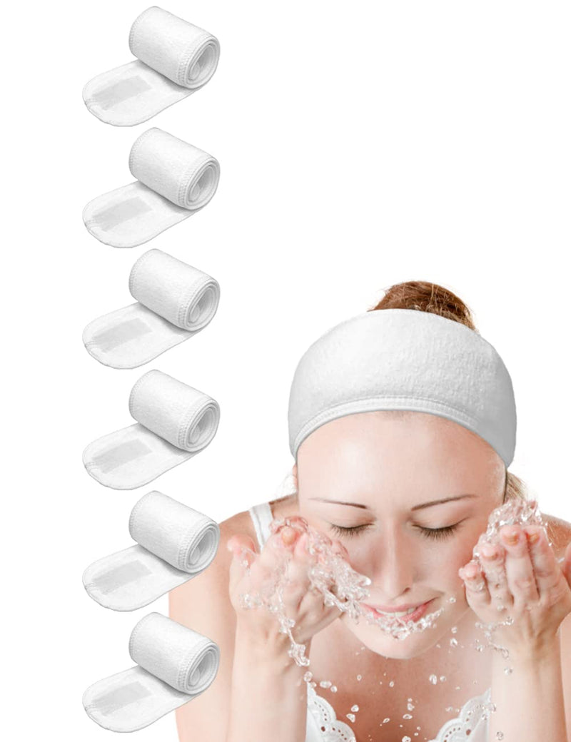 [Australia] - Spa Headband Hair Wrap EUICAE Sweat Headband Head Wrap Hair Towel Wrap Non-slip Stretchable Washable Makeup Headband for Face Wash Facial Treatment Sport Fits All White (White) 