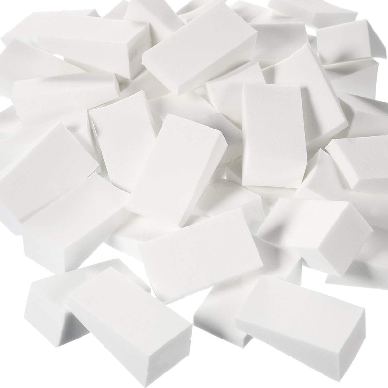 [Australia] - TecUnite 100 Pieces Cosmetic Sponges Latex Makeup Foam Wedges Foundation Beauty Tools (Triangle, White) 