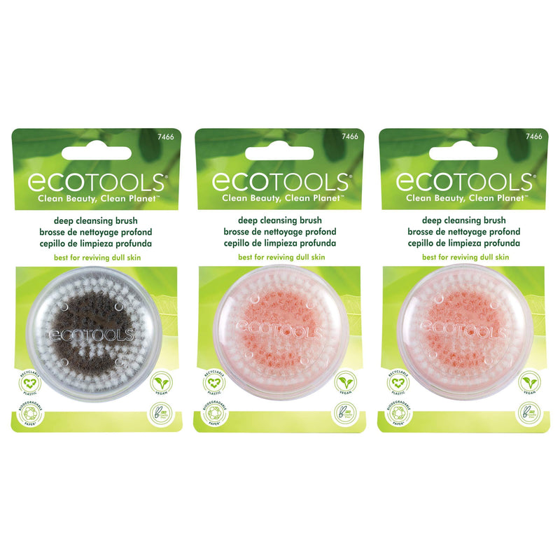 [Australia] - EcoTools Gentle Pore Cleansing Brush, Pink, Green, Black (Pack of 3) 