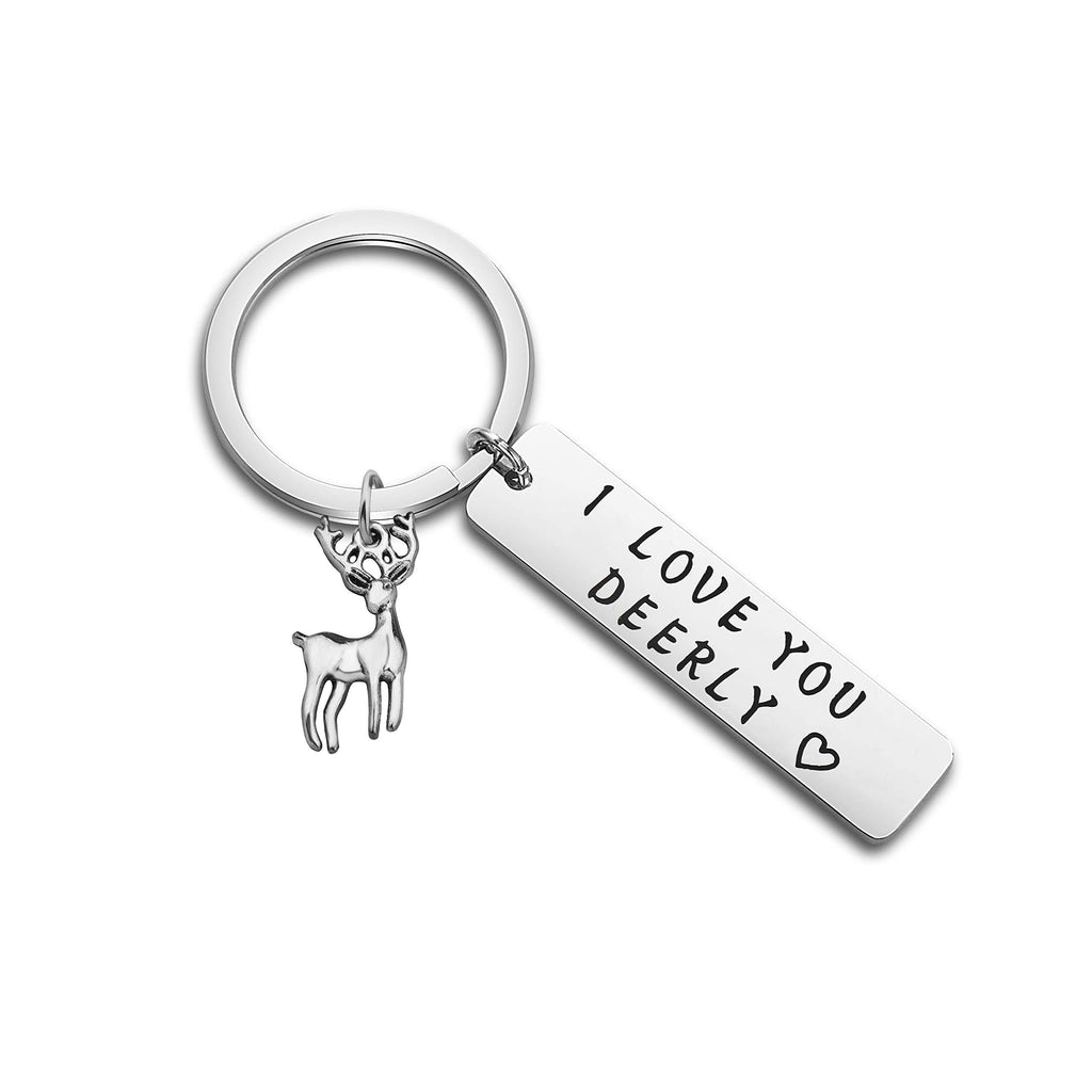 [Australia] - MYOSPARK I Love You Deerly Keychain Deer Keychain Antlers Keychain Buck Keychain Deer Hunter Gift 