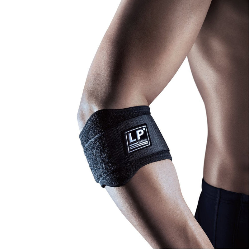 [Australia] - LP SUPPORT 751CA Extreme Adjustable Elbow Support Brace - Strap For Tennis Elbow, Golfer's Elbow - (Black - Free size) 