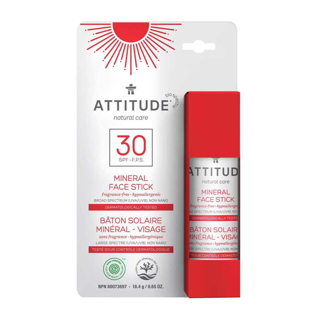 [Australia] - ATTITUDE Natural Care, Hypoallergenic 100% Mineral Sunscreen Face Stick, Spf 30, 0.65 oz 