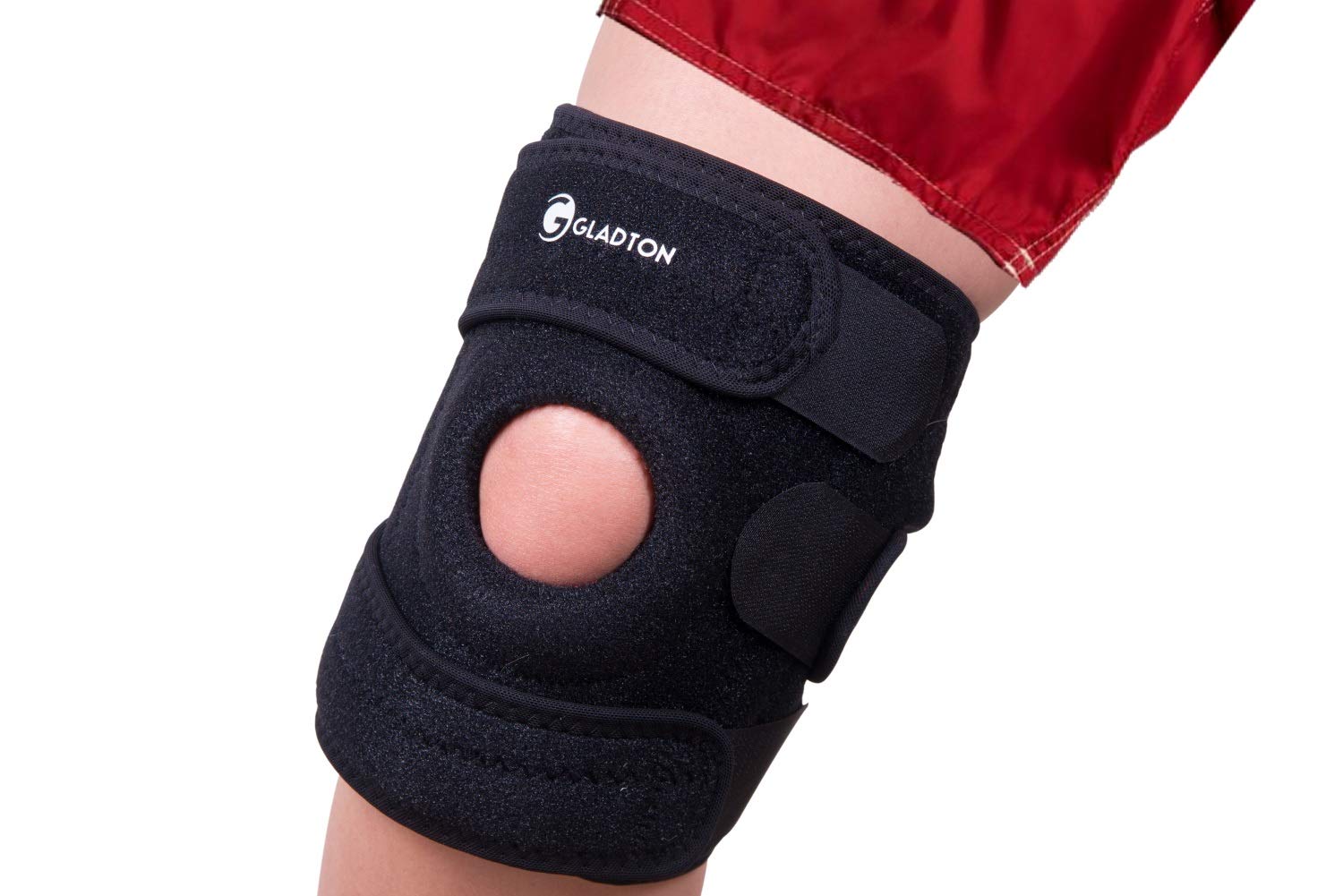  Patella Knee Brace for Arthritis Pain and Support with Side  Stabilizers for Meniscus Tear, Women, Men, Acl, Running, Mcl, Tendonitis,  Athletic, Lcl - Adjustable Neoprene Open Knee Sleeve -Black : Health