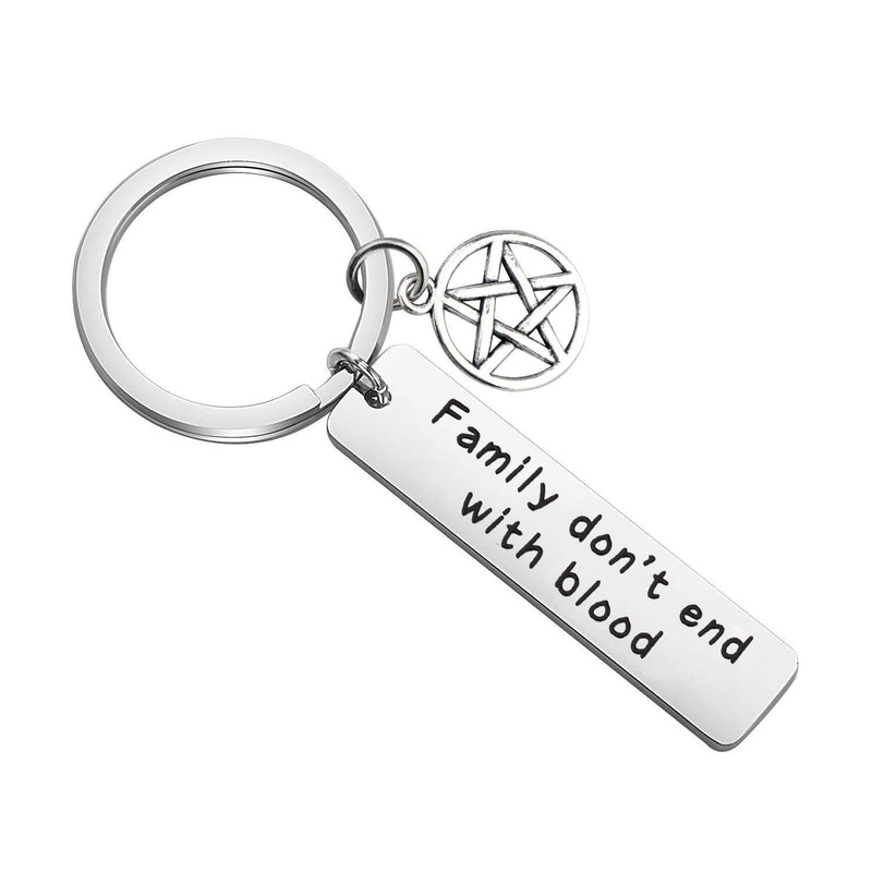 [Australia] - Lywjyb Birdgot Supernatural Inspired Gift SPN Jewelry Family Don't End with Blood Best Friend Keychain Supernatural Fans Gift Sam Dean Winchester Gift 