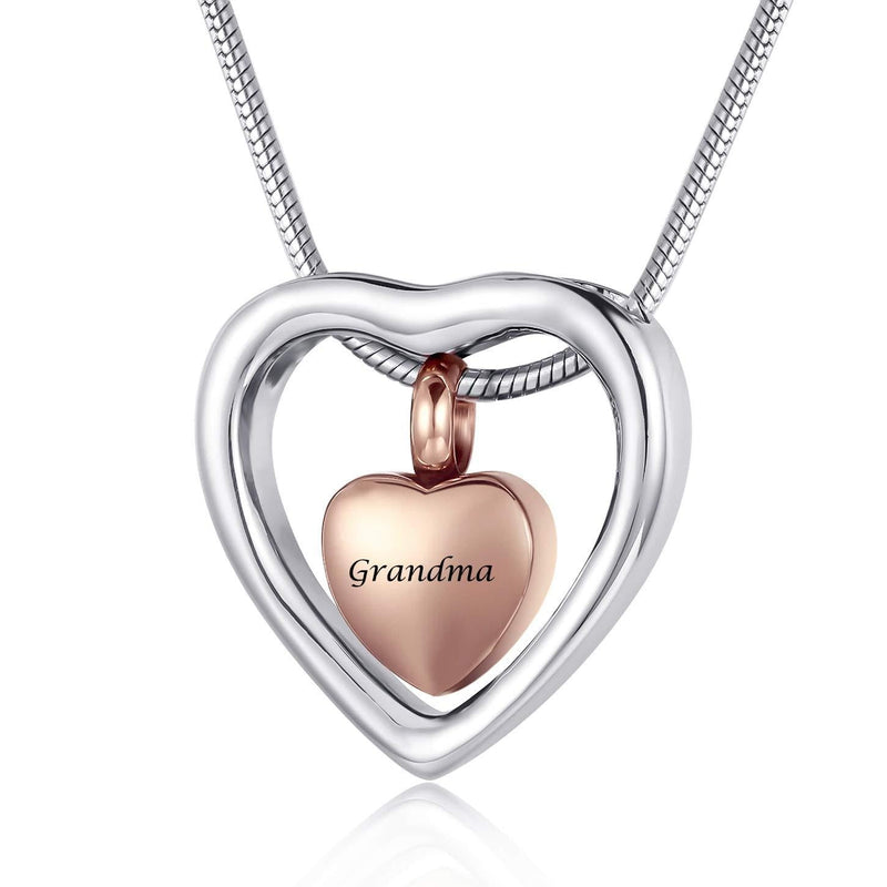 [Australia] - Personalized Engrave Beautiful Cremation Jewelry Urn Pendant Necklace for Ashes Stainless Steel Memorial Jewelry for Papa Nana Grandpa Grandma Dad Mom 