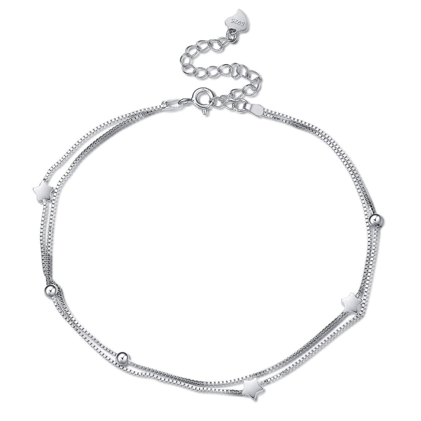 Double Layer Beaded Anklet Chain Silver Bracelet With Endless Love Symbol  For Women Adjustable Barefoot Sandals For Beach Perfect Gift From Qimoshi,  $15.22 | DHgate.Com