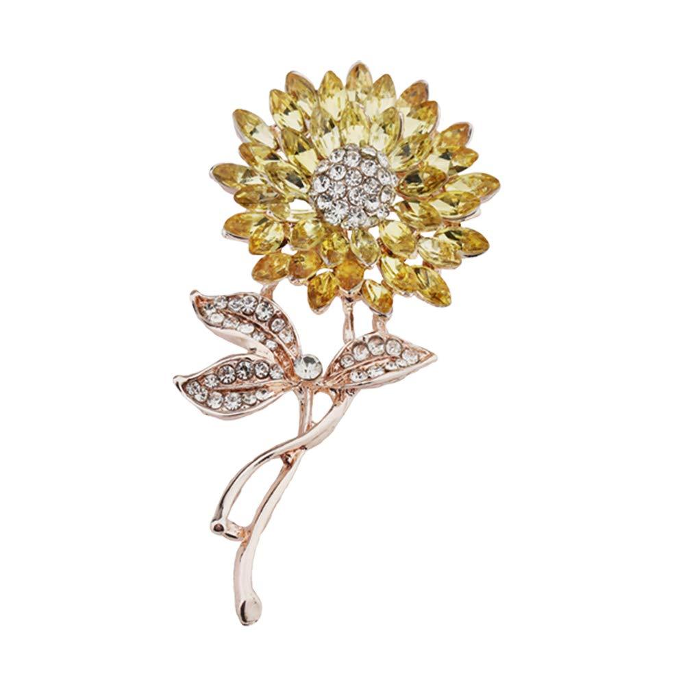 [Australia] - Bling Bling Sunflower Brooch Wedding Embellishment DIY Brooch Mother's Gift Gold 