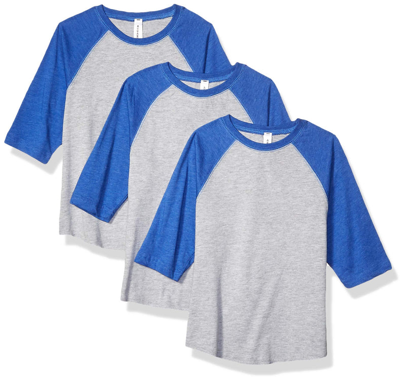 [Australia] - AquaGuard Girls' Big Vintage Baseball T-Shirt-3 Pack X-Large Vn Heather/Vn Royal 
