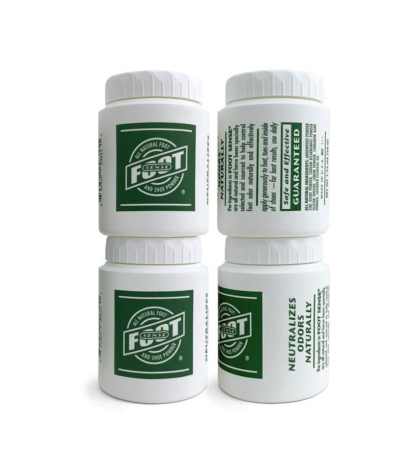 [Australia] - Natural Foot and Shoe Odor Eliminator – Talc-Free Shoe Deodorizer and Body Powder Neutralizes Smelly Odors – Long-Lasting, Fast-Acting Foot Powder for Kids and Adults USA- Made by Foot Sense - 4 Pack 1.76 Ounce (Pack of 4) 