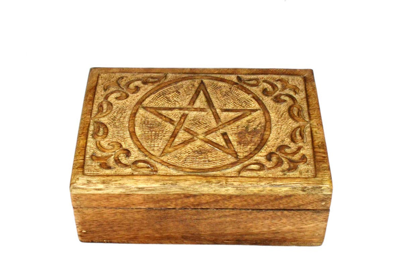 [Australia] - ETROVES 8 Inch Hand-Carved Wooden Keepsake Jewelry Trinket Storage Box Organizer 