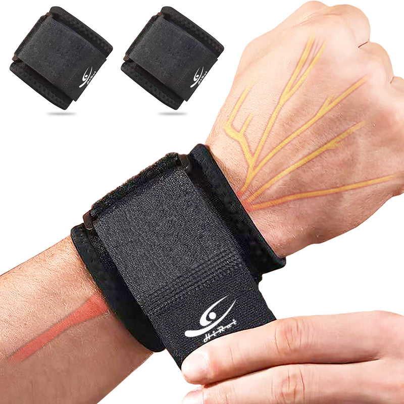 [Australia] - HiRui Wrist Compression Strap Wrist Brace Wrist Band Wrist Support for Fitness, Weight Lifting, Tendonitis, Carpal Tunnel Arthritis, Wrist Pain Relief, Wrist Wraps for Men Women, Adjustable (2 PCS) 