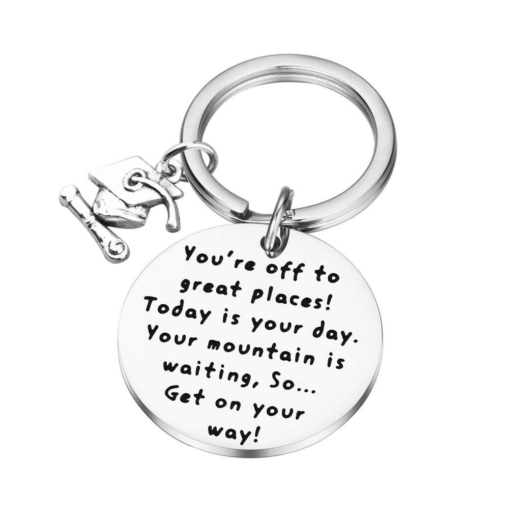 [Australia] - Lywjyb Birdgot Class of 2020 Graduation Gift Dr. Seuss Mountain Quote Graduation Keychain You’re Off to Great Places College High School Graduation Congratulations Get On Your Way 