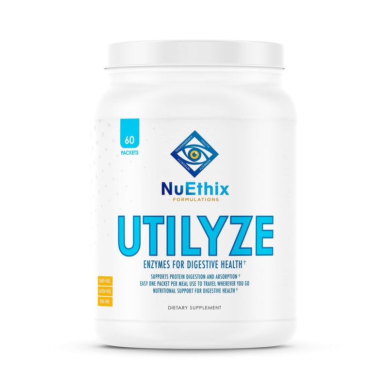 [Australia] - NuEthix Formulations Utilyze Enzymes for Digestive Wellness, Dietary Supplement for Nutrient Absorption, 60 Travel Packets 