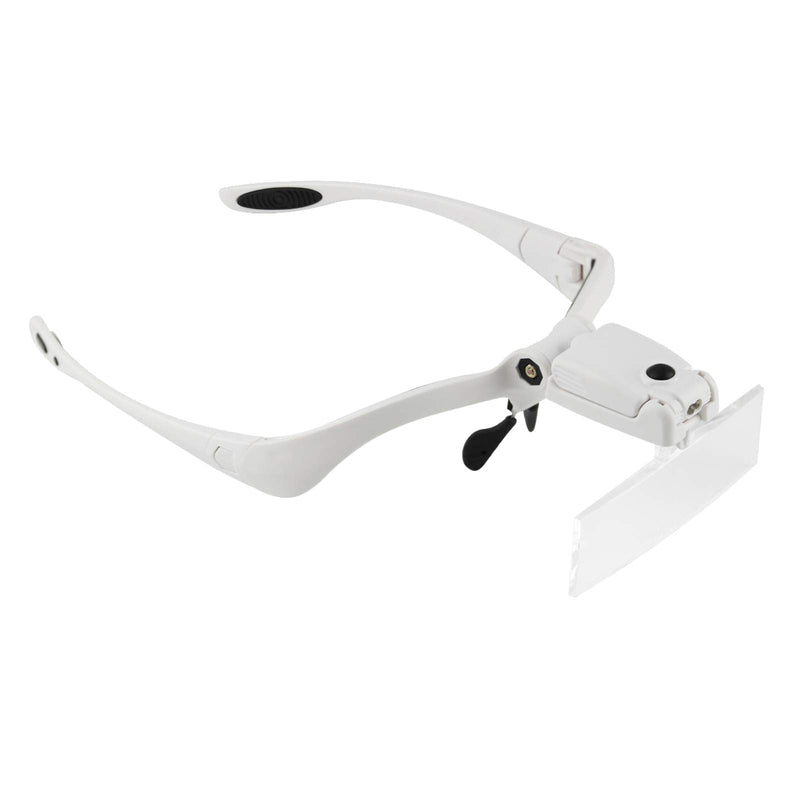 [Australia] - Beileshi Headband Magnifying Glasses with Rechargeable LED Lampstents and Headband Interchangeable Magnifier 5 Magnification of Lenses: 1.0X 1.5X 2.0X 2.5X 3.5X White 