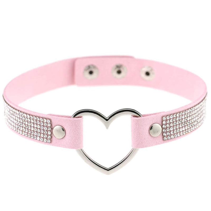 [Australia] - IDB Sparkling Girls Love Heart Velveteen Choker - Max Length 15.3" with with 3 Set Sizes - Multiple Colors to Choose from Sugar Daddy 