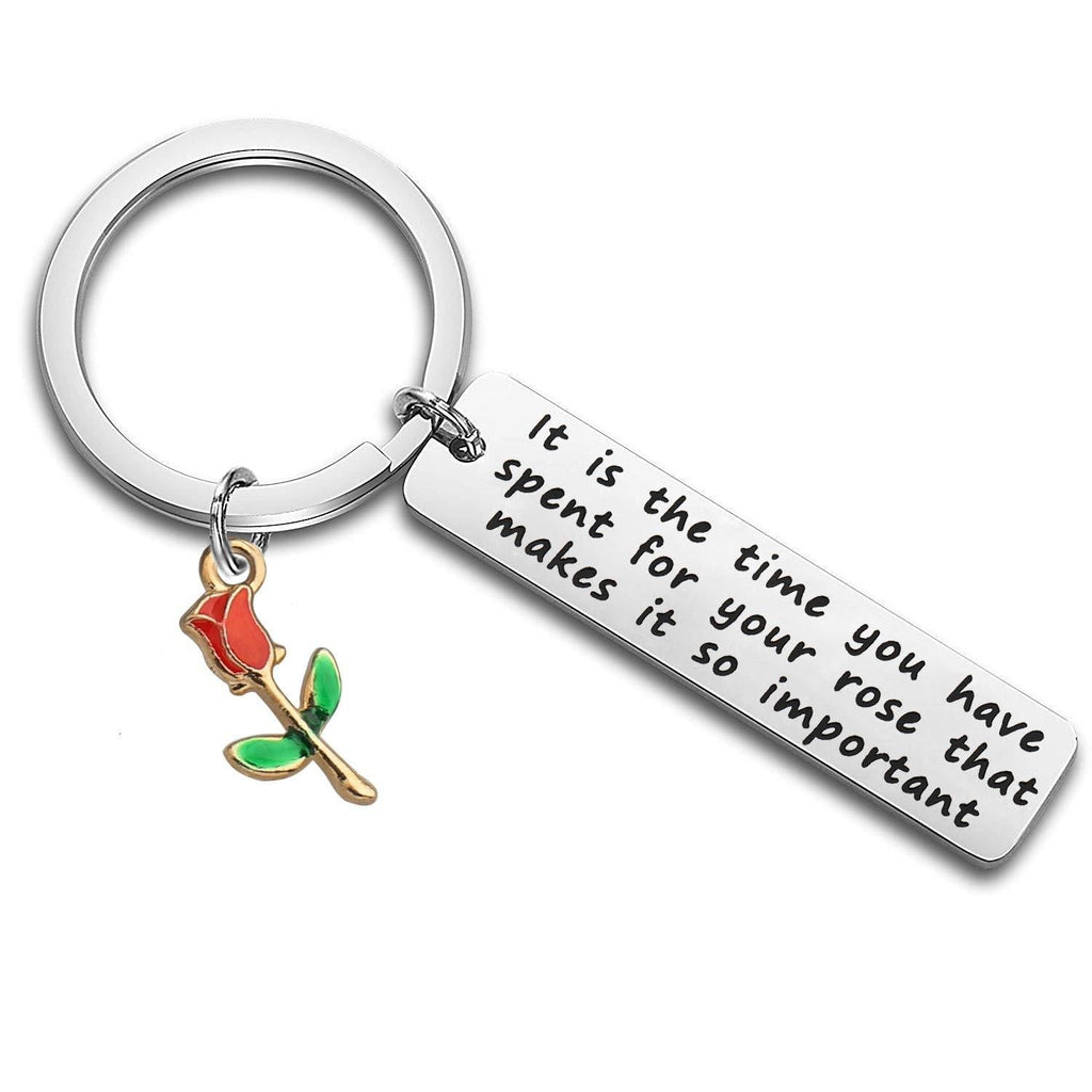 [Australia] - MYOSPARK The Little Prince Quote Keychain It is The Time You Spent On Your Rose That Makes Your Rose So Important for Boyfriend Husband 