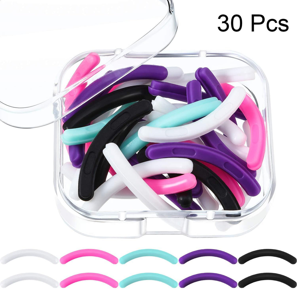[Australia] - Curler Refills Eyelash Curler Refill Pads Silicone Rubber Curler Replacement Refills Pads for Universal Eyelash Curler with a Clear Storage Box (30 Pieces, Multi Color) 