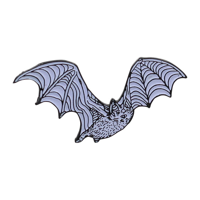 [Australia] - REAL SIC Bat Enamel Pin - Glow-in-the-Dark White Bat Lapel Pin - Cute Derpy Bat for Backpacks, Bags, Jackets & Hats 