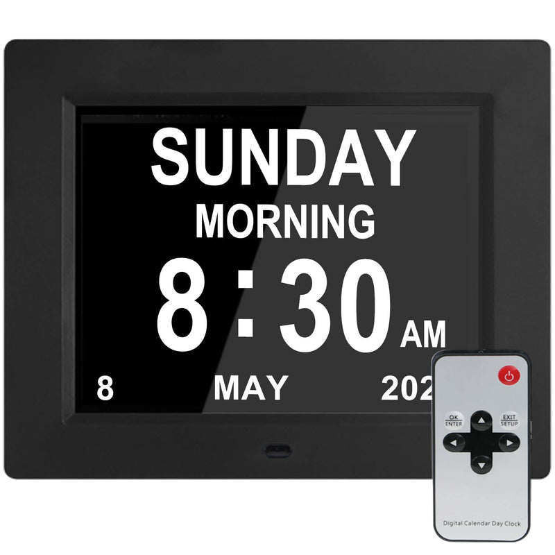 [Australia] - SSINI [Newest Version] Large Digital Day Calendar Clock – 12 Alarm Options, Level 5 Auto Dimmable , Extra Large Non-Abbreviated Date Day of Week Clock Perfect for Seniors ,Vision Impaired 