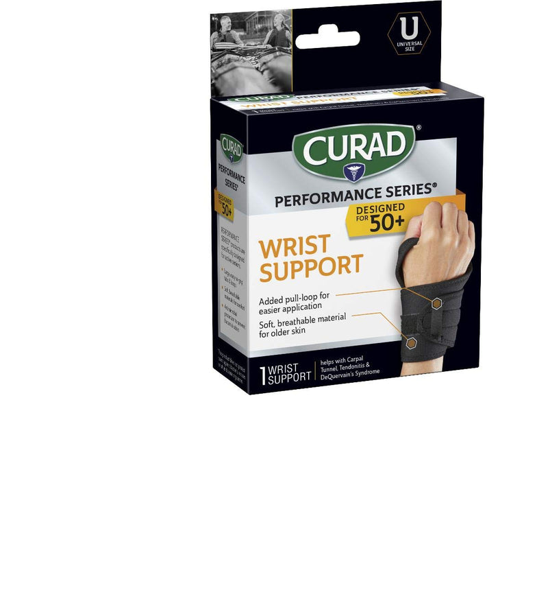 [Australia] - CURAD Performance Series Wrist Support Designed for Active Seniors 50+, Large Easy to Grip Tabs & Loops for Easier Application, Helps with Carpal Tunnel, Tendonitis 