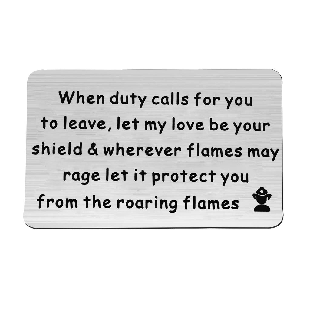 [Australia] - FEELMEM Firefighter Present Let My Love Be Your Shield Fireman Kerychain Presents Idea for Firemen Boyfriend Graduation Presents Husband Anniversary Present card 