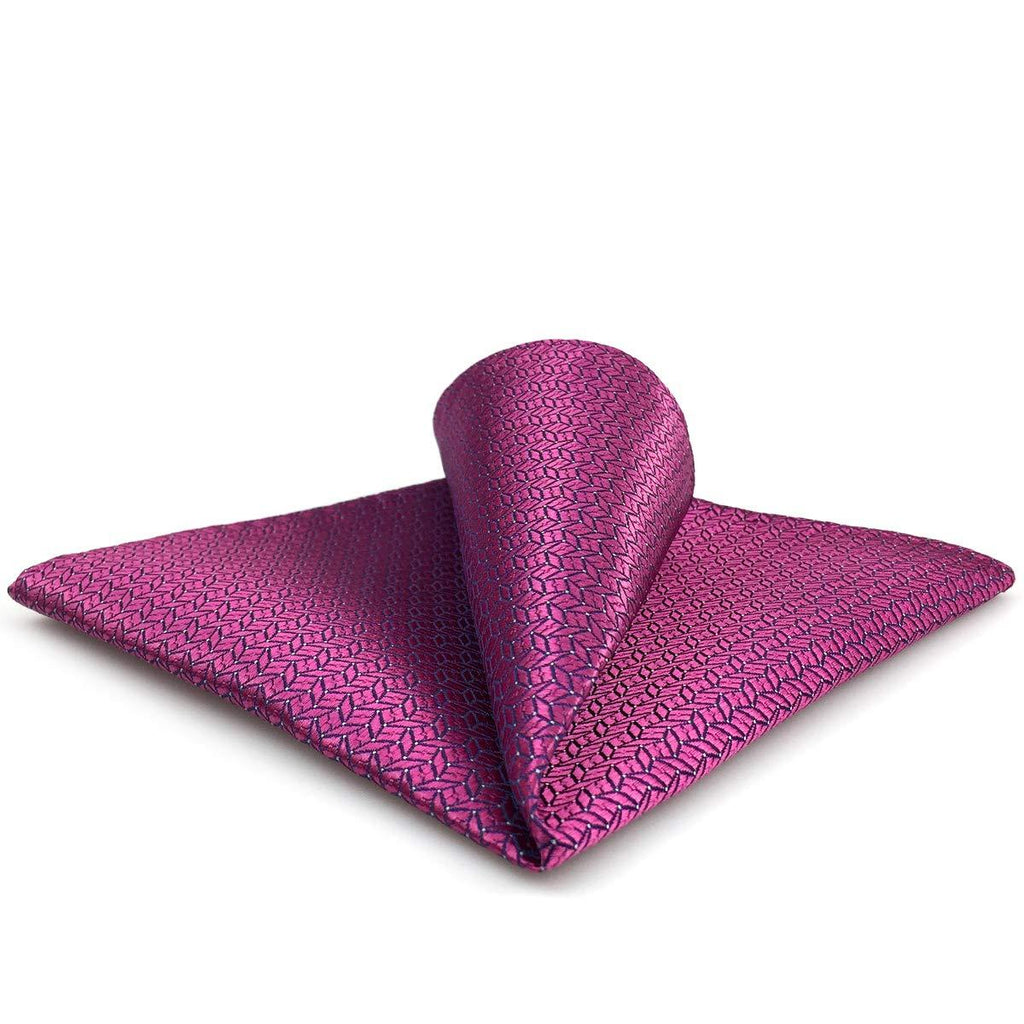 [Australia] - S&W SHLAX&WING Fushia Neckties for Men Silk Tie with Pocket Square Purple 12.6"x12.6" Matching Pocket Square Only 