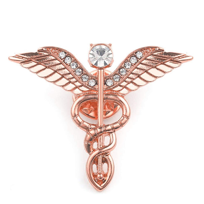 [Australia] - PLITI Medical Student Gift Caduceus Angel Nursing Themed Charm Brooch Pin Gynecology Medicine Symbol Jewelry for Female Nurse Snake logo pin 