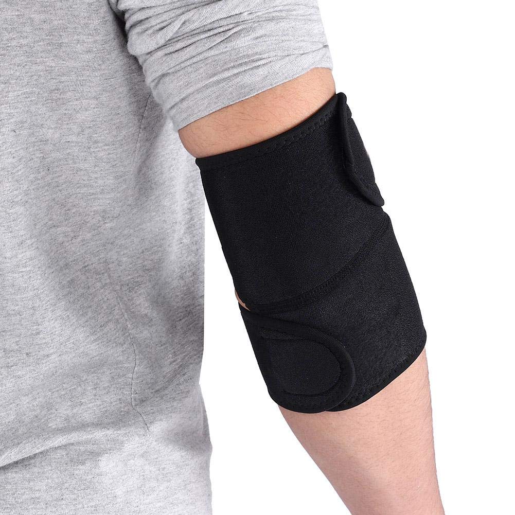 [Australia] - 1 Pair of Sports Elbow Brace Compression Support SBR Lycra Z Shaped Elbow Arm Sleeve with Adjustable Hook&Loop Tennis Golf Basketball Elbow Guard Protector for Tendonitis Arthritis Relief 