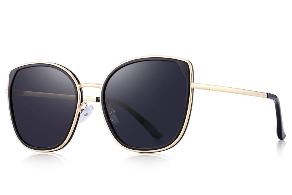 [Australia] - OLIEYE Cat Eye Polarized Sunglasses for Women Ladies Brand Trending Sun glasses UV400 Black 54 Millimeters 