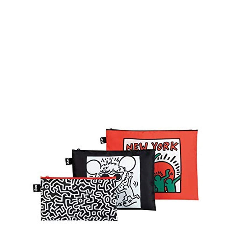 [Australia] - LOQI Museum Keith Haring's New York Zip Pockets, Set of 3 