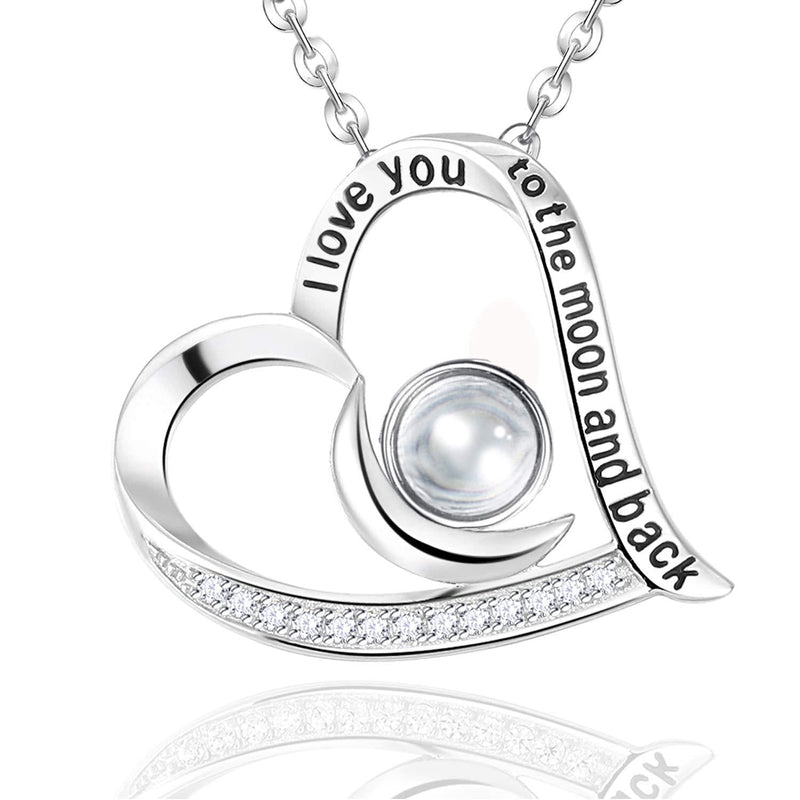 [Australia] - Fine Jewelry for Women I Love You Necklace 100 Languages Birthday Gifts for Mum Wife Teen Girls Sterling Silver I Love You 100 Languages Necklace 