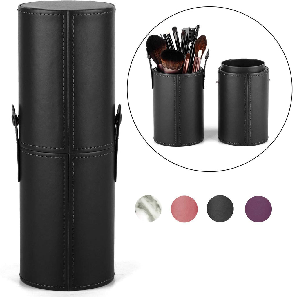 [Australia] - Makeup Brush Holder Travel Brushes Case Bag Cup Storage Dustproof for Women and Girls (Black) Black 